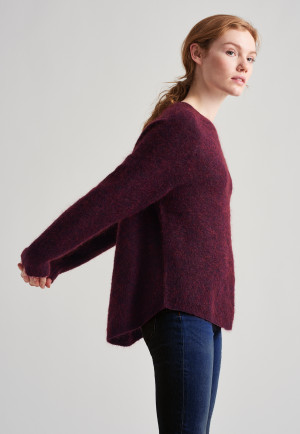 Knitted sweater burgundy heather - Revival Edith