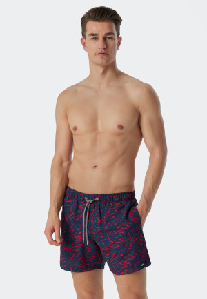 Swimshorts rot gemustert - Wave Nature