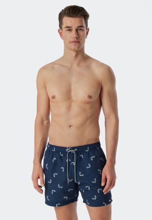 Swimshorts Webware Fische dunkelblau gemustert - Waterworld