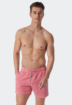 Swimshorts Webware rot gestreift - Saltwater