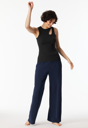 Trägertop Doppelripp Cutout schwarz - SCHIESSER 150 Years