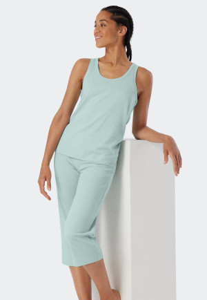 Cami top interlock organic cotton ribbed look mint - Mix+Relax
