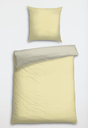 Reversible bed linen 2-piece renforcé gray-yellow - SCHIESSER Home