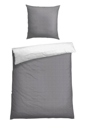 Biancheria da letto reversibile, 2 pezzi in Renforcé, di colore grigio-bianco - SCHIESSER Home