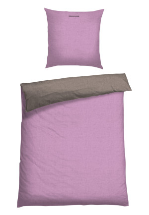 Set da 2 pezzi di biancheria da letto reversibile in Renforcé, rosé-marrone - SCHIESSER Home