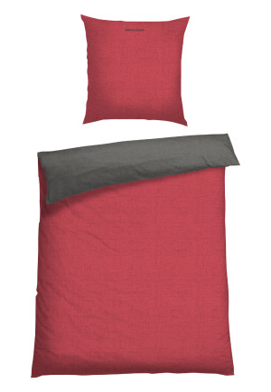 Reversible bed linen 2-piece renforcé red-anthracite - SCHIESSER Home