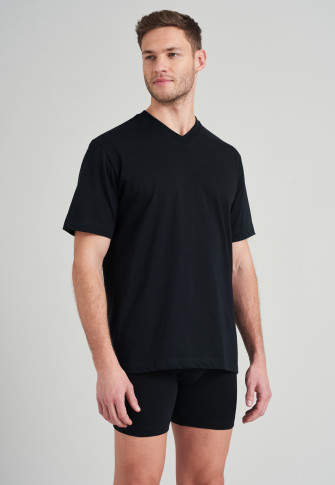 T-shirts américains noirs à col en V par lot de deux - Essentials