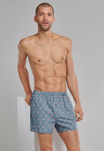 boxershorts 2er pack webware palmen rettungsring gemustert jeansblau petrol fun prints schiesser