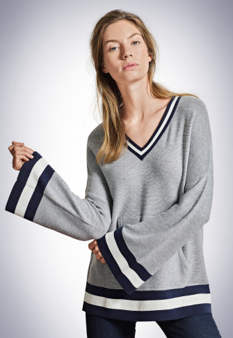 silver knit sweater