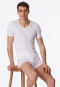 T-shirt met korte mouwen, jersey, elastisch, v-hals, wit - Long Life Soft
