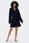 Bathrobe teddy fleece comfort fit dark blue - Essentials