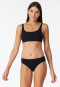 Rio bikini panty double rib organic cotton black - Pure Rib