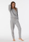 Felpa a maniche lunghe in tessuto Interlock, grigio screziato - Mix+Relax