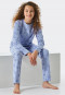 Pyjama lang biologisch katoen sterren zilver lila - Teens Nightwear