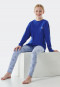 Pyjama lang interlock biologisch katoen manchetten sterren blauw - Teens Nightwear