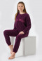 Pajamas long terrycloth cuffs aubergine - Teens Nightwear