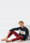 Pajamas long organic cotton cuffs stripes San Francisco midnight blue - Teens Nightwear