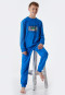 Pyjama lang sweatware biologisch katoen manchetten universe blauw - Teens Nightwear