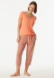 Loungehose 3/4-lang Modal Blumenprint pfirsich - Mix+Relax