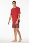 Short pyjamas Organic Cotton checks chilli red - Comfort Nightwear