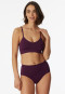 Bralette con scollo a V e spalline regolabili, color prugna - Seamless matt