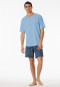 Short pyjamas V-neck chest pocket Air patterned - Comfort Essentials