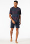Short pyjamas with navy patterned chest pocket - Comfort Essentials