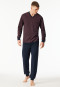 Pyjamas long cuffs red-brown patterned - Comfort Nightwear