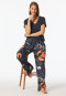 Loungehose lang Viskose Palmenprint multicolor - Mix+Relax