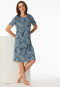 Nachthemd kurzarm Palmenprint atlantikblau - Comfort Nightwear