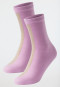 Calzini da donna 2 pezzi in cotone organico color blocking rosa/nudo - 95/5