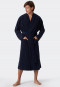 Light terry cloth bathrobe dark blue - Feather Terry