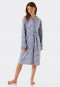 Light terry cloth bathrobe striped gray - Feather Terry