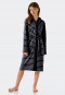 Light terry cloth bathrobe dark blue striped - Feather Terry