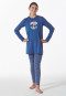 Pajamas long Organic Cotton horse print blue - Horse World