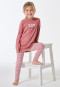 Schlafanzug lang Interlock Leggings Katze Ringel altrosa - Kids Nightwear