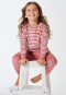 Schlafanzug lang Velour Bündchen Ringel Herz altrosa - Kids Nightwear