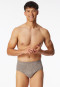 Sports briefs with fly clay red patterned - Fine Interlock