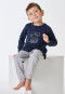 Schlafanzug lang Interlock Bündchen grau-meliert - Kids Nightwear