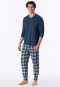 Pigiama lungo con polsini, blu intenso - Casual Essentials