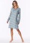Nachthemd langarm Ringel graublau - Casual Essentials