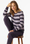 Pyjama lange frottee streepjes indigo - Casual Essentials