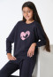Pyjama lange sweatware manchetten navy - Nightwear
