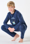 Schlafanzug lang Berge dunkelblau - Nightwear