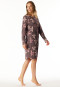 Nachthemd langarm Blumen mauve bedruckt - Comfort Nightwear