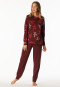 Pyjama lange pyjama bloemen wijnrood - Comfort Nightwear