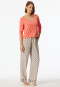Hose lang Webware Blumen grau-jaspe - Mix+Relax