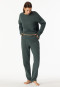 Pantaloni lunghi in jersey e tessuto felpato verde scuro - Mix+ Relax