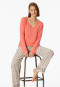 Shirt long-sleeve v-neck peach - Mix+Relax