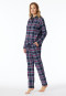 Pyjama lang Webware nachtblau kariert - X-Mas Family